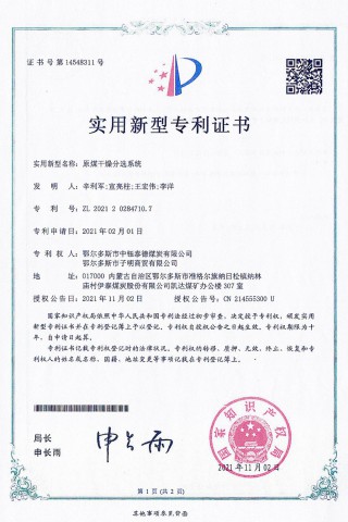 原煤干燥風(fēng)選系統(tǒng)